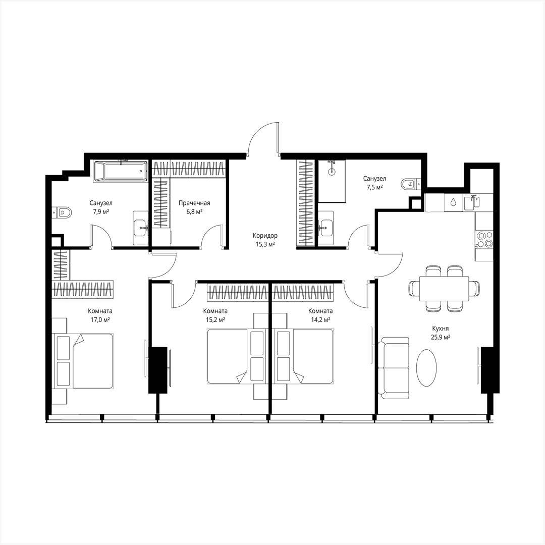 Wohnung 3 zimmer 110 m² Moskau, Russland