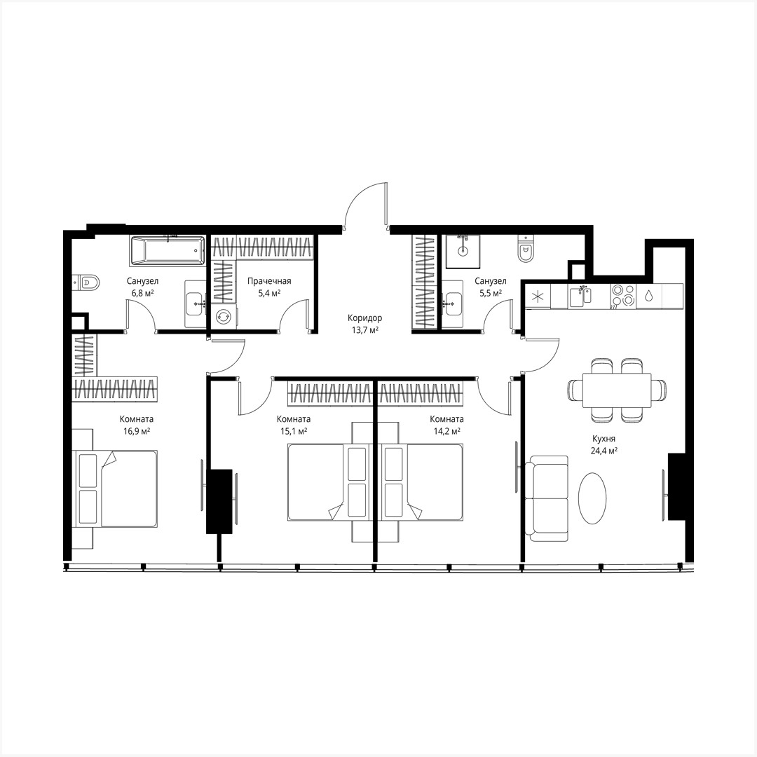 Wohnung 3 zimmer 102 m² Moskau, Russland