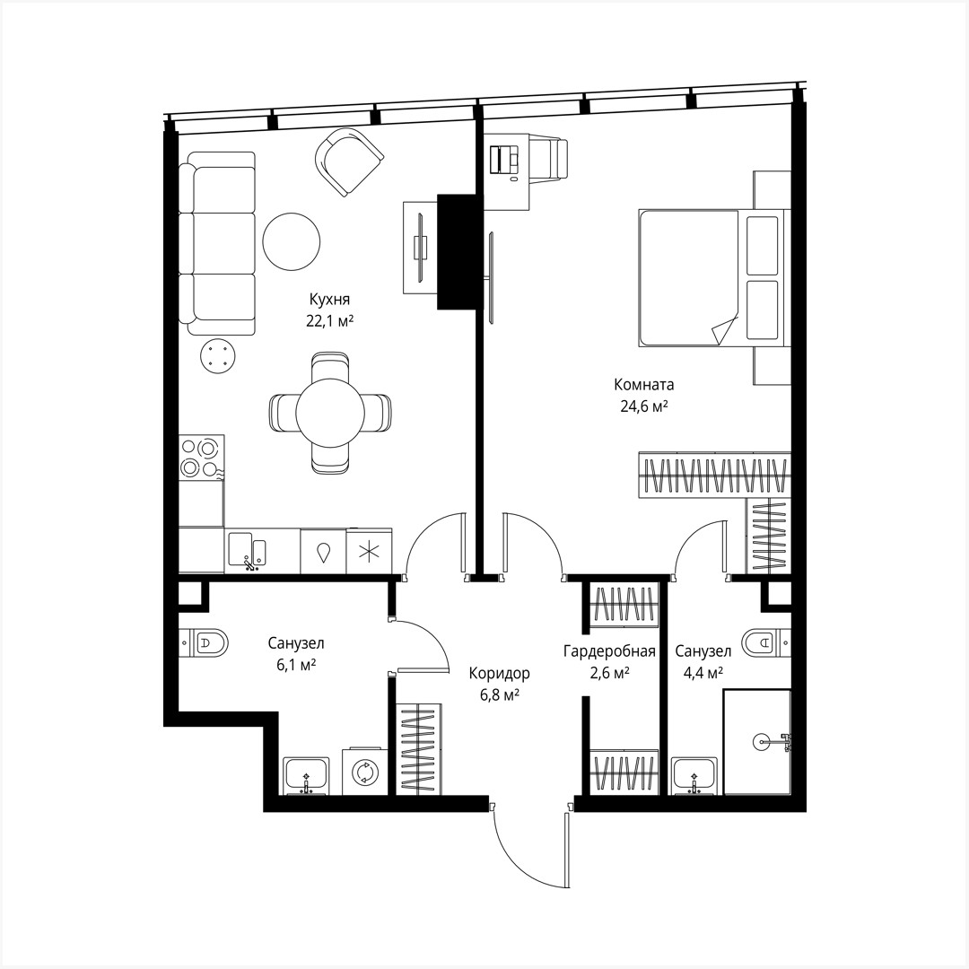 Apartamento 1 habitación 67 m² Moscú, Rusia
